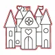 Fafigura, 5 db/csomag - templom 255
