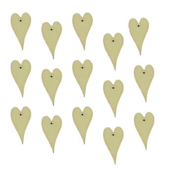 Fa figura - szivecske - 15db