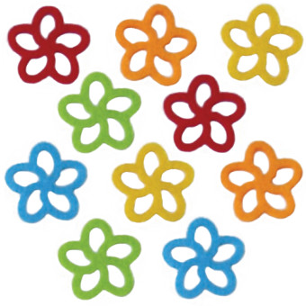 Filcfigura - Ötszirmú virág (10db/cs, átm. kb.: 4cm) 