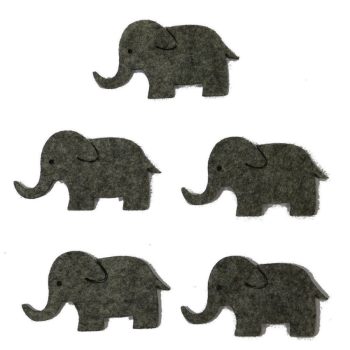 Filcfigura elefánt szürke