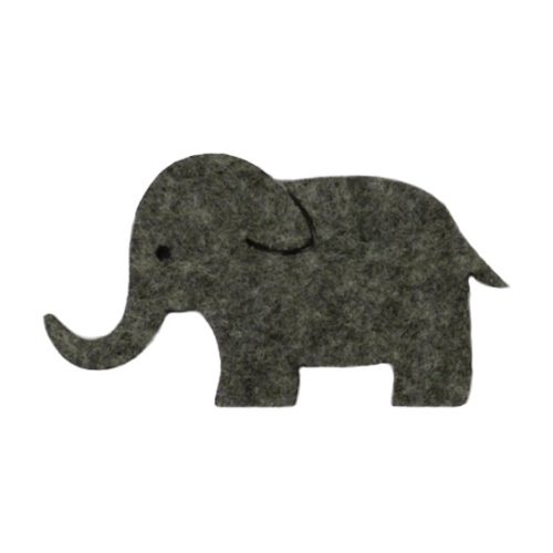 Filcfigura elefánt szürke