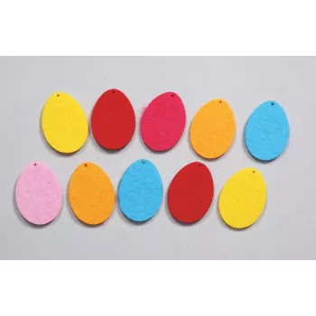 Filcfigura - Mini tojás (10 db/cs, átm. kb.: 3,5 cm)