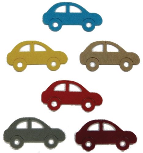 Filcfigura színes autók