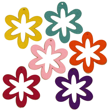 Filcfigura - Virág hatszirmú | 6 darabos csomag
