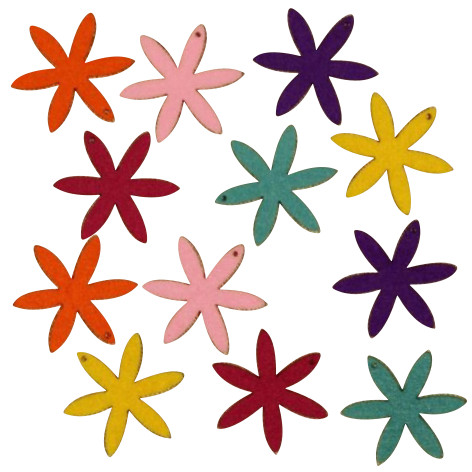Filcfigura - Virág hatszirmú kicsi | 12 darabos csomag