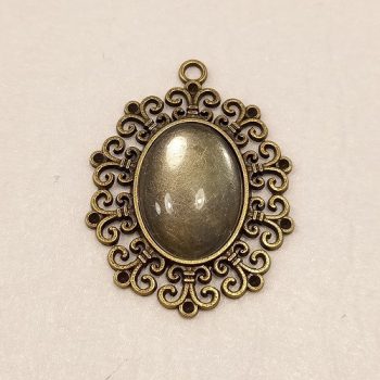 Fém medál lencsével ovális, 18x25 mm - Üzenőlencsével