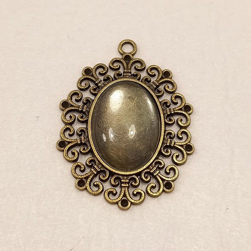 Fém medál lencsével ovális, 18x25 mm - Üzenőlencsével