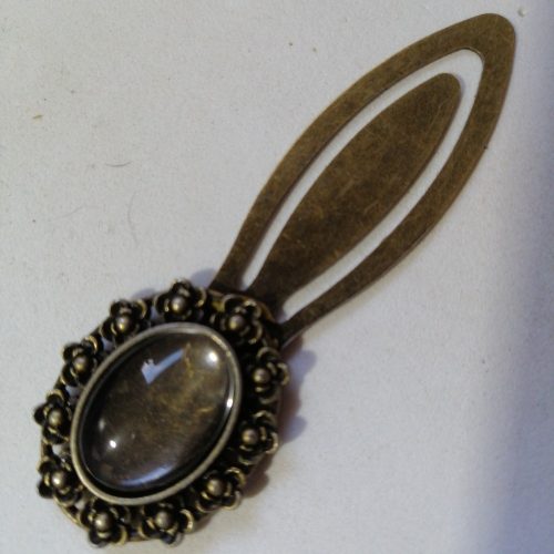 Fém könyvjelzőalap lencsével ovális, 13 x 18 mm  - Üzenőlencsével