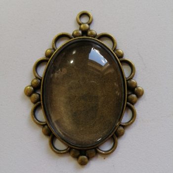 Fém medál lencsével ovális, 30x40 mm  - Üzenőlencsével