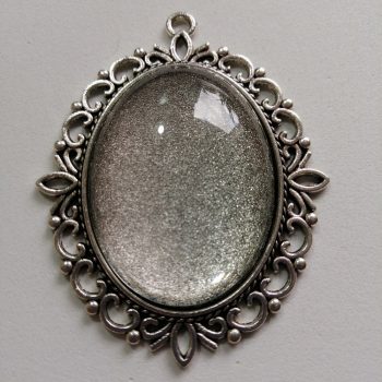 Fém medál lencsével ovális, 30x40 mm  - Üzenőlencsével