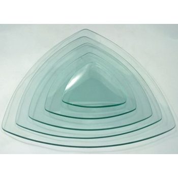 Üvegtál háromszög alakú több méretben