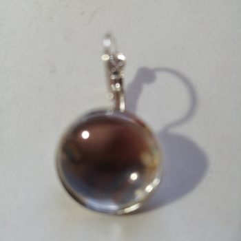 Fém fülbevaló alap lencsével kör alakú, 16 mm1 pár - Alakú