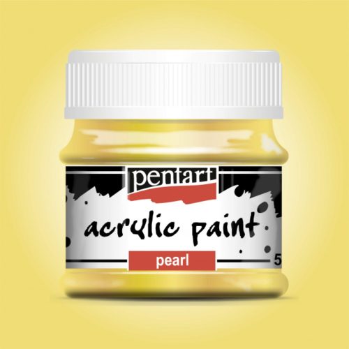 Gyöngyház akrilfesték sárga 50ml | Pentart 