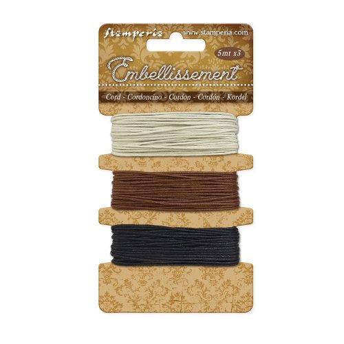 3 Ropes ivory - brown - black 5 m each