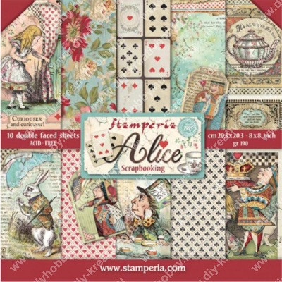 Stamperia mini scrapbook album Alice