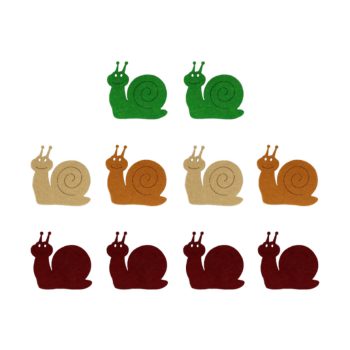 Filcfigura - Csiga vegyes színben mini | 10 darabos csomag