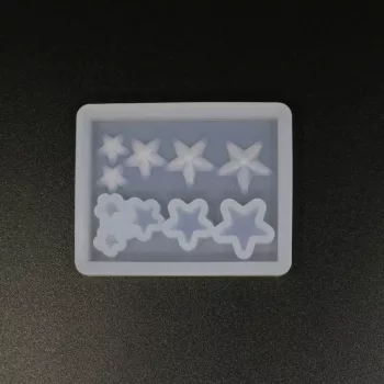   Szilikon öntőforma átlátszó vegyes csillag 4cm x 5cm x 0,8cm