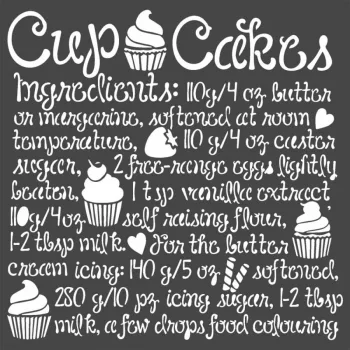 Stencil 18cm x 18cm x 0,5mm - Muffin