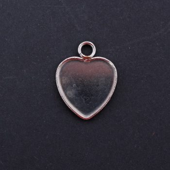 Szív medál alap, 12mm rozsdamentes acél
