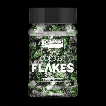 Színes fólia pehely zöld - ezüst min. 1 g