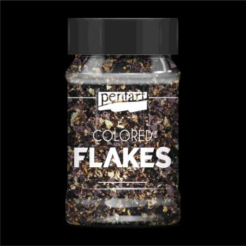 Színes fólia pehely fekete - arany  min. 1 g