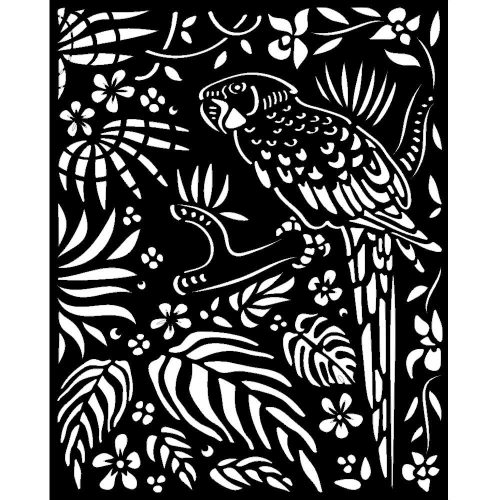 Vastag stencil - Amazóniai papagáj 20x25cm 