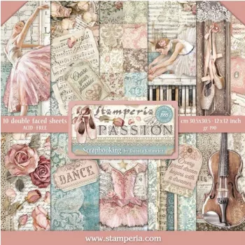   Stamperia scrapbook papír készlet - Szenvedély 30cm x 30cm