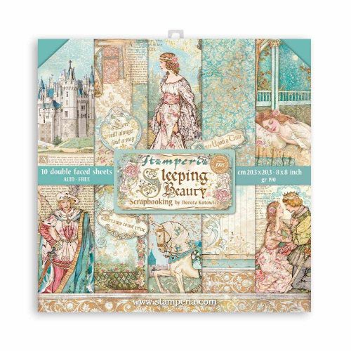 Kis tömb 10 lap cm 20,3x20,3 (8"x8") két oldalas Csipkerózsika