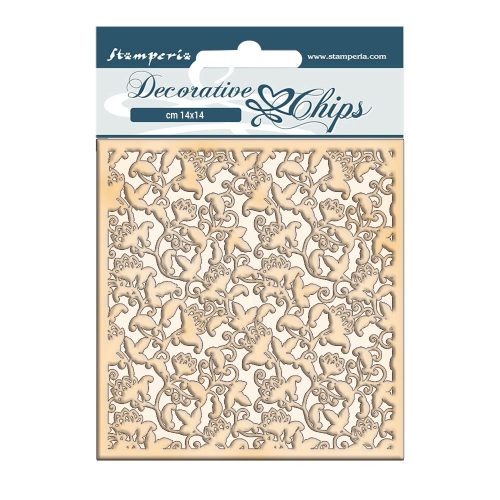 Chipboard cm. 14x14 Téli mesék ágak