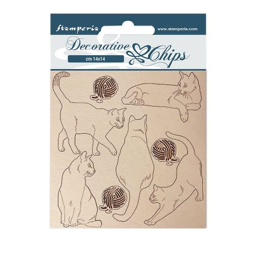 Chipboard cm 14x14 - Provence cicák gombolyaggal