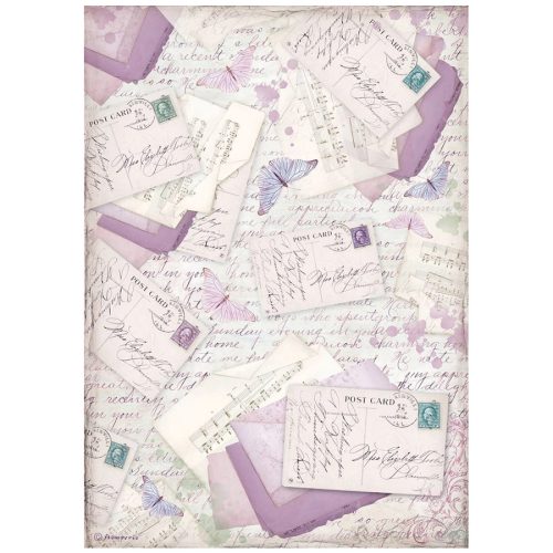 Stamperia rizspapír A/4 -  Provence levelek