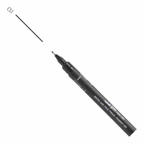 UNI PIN vágott hegyű rajzmarker fekete 1 mm