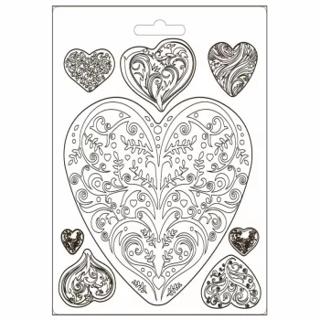 Lágy PVC öntőforma A5 - You and Me - Szívek