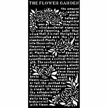   Vastag stencil 12cm x 25cm - Garden of Promises - Virágos kert