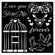 Stencil 18cm x 18cm x 0,5mm - You and Me - Love Me
