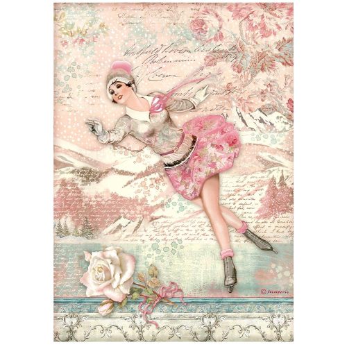 A4 rizspapír csom. - Sweet winter ice skater
