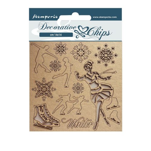 Decorative chips 14x14 cm - Sweet winter ice skater