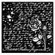 Vastag stencil cm 18X18 - Rose Parfum manuscript with rose