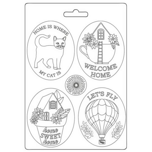 Lágy PVC nyomóforma A5 - Create Happiness Welcome Home, plates