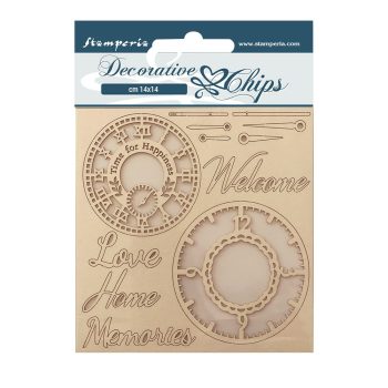 Chipboard cm 14x14 - Create Happiness Welcome Home clocks