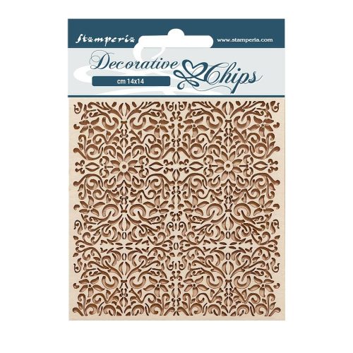 Chipboard cm 14x14 - Vintage Library pattern