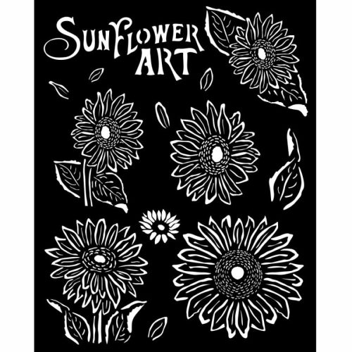 Vastag stencil 20cm x 25cm  - Sunflower Art sunflowers