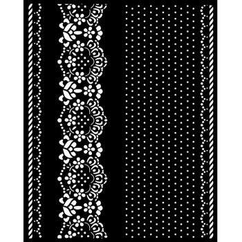 Vastag stencil  - Szegélyek és csipke 20x25cm