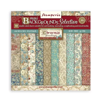   Scrapbooking tömb 10 lap cm 30,5x30,5 (12"x12") Maxi Background selection - Chri