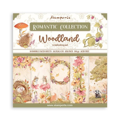 Scrapbooking kis tömb 10 lap cm 20,3X20,3 (8"X8") - Woodland