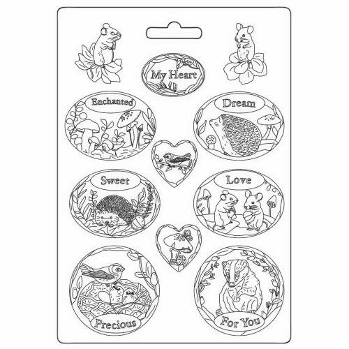Lágy PVC öntőforma A4 - Woodland oval plates