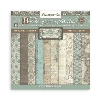   Scrapbooking tömb 10 lap cm 30,5x30,5 (12"x12") Maxi Background selection -  Voy