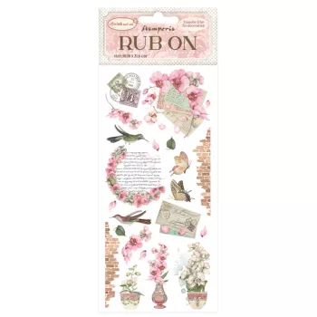 Rub-on 10,16cm x 21,6cm - Orchids and Cats letters
