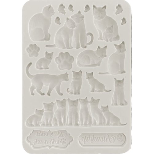 Szilikon öntőforma A5 - Orchids and Cats cats