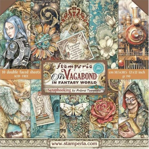 Stamperia scrapbook papír készlet - Sir Vagabond in Fantasy World 30cm x 30cm
